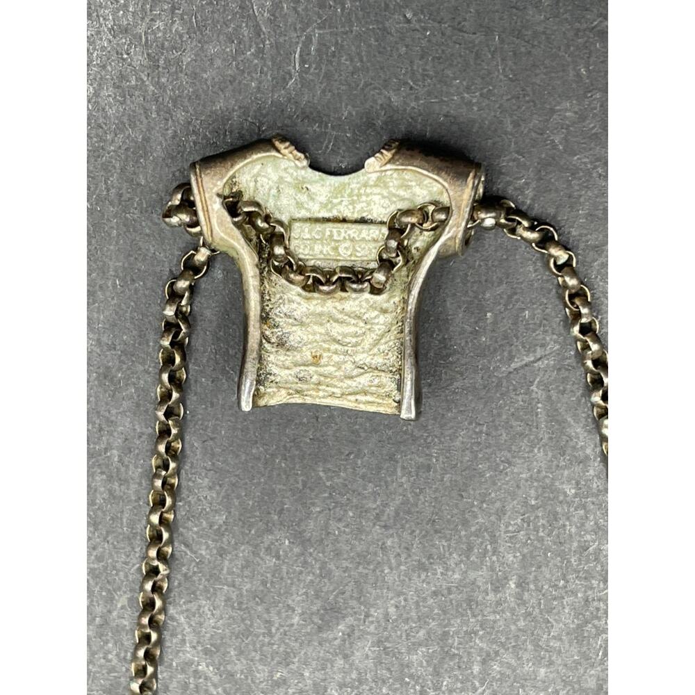 Vintage J&C Ferrara Co Inc. Sterling Silver 925 Shirt Pendant Chain Necklace 15" - Picture 5 of 9